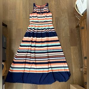Vince Camuto Colorful Striped Maxi Dress